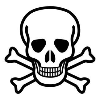 Skull Cross Bones Decal (Black)